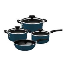 Jogo de Panelas Tramontina Tunis 28799110 Azul Mediterrâneo Jogo de Panelas Tramontina Tunis 28799110 Azul Mediterrâneo