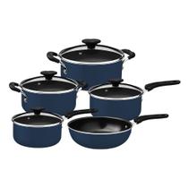 Jogo de Panelas Tramontina Tunis 28799111 Azul Mediterrâneo Jogo de Panelas Tramontina Tunis 28799111 Azul Mediterrâneo