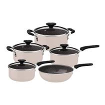 Jogo de Panelas Tramontina Tunis 28799411 Rosa Trufado Jogo de Panelas Tramontina Tunis 28799411 Rosa Trufado