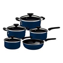 Jogo De Panelas Tramontina Tunis 5pcs Azul Jogo De Panelas Tramontina Tunis 5pcs Azul