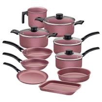 Jogo de Panelas Tramontina Turim 10 Peças em Alumínio Antiaderente Starflon Max Rosa Jogo de Panelas Tramontina Turim 10 Peças em Alumínio Antiaderente Starflon Max Rosa