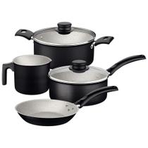 Jogo De Panelas Tramontina Turim 4 Peças Em Alumínio Antiaderente Starflon Max Preto Jogo De Panelas Tramontina Turim 4 Peças Em Alumínio Antiaderente Starflon Max Preto