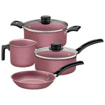 Jogo De Panelas Tramontina Turim 4 Peças Em Alumínio Antiaderente Starflon Max Rosa Jogo De Panelas Tramontina Turim 4 Peças Em Alumínio Antiaderente Starflon Max Rosa