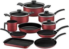 Jogo de Panelas Tramontina Turim 9 Peças Antiaderente Vermelho