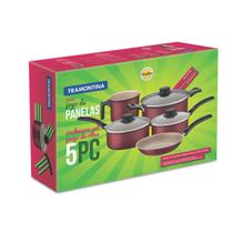 Jogo de Panelas Tramontina Turim Alumínio 5 Peças Vermelho Jogo de Panelas Tramontina Turim Alumínio 5 Peças Vermelho