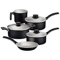 Jogo de Panelas Tramontina Turim em Aluminio com Revestimento Interno e Externo em Antiaderente Starflon Max Preto 05 Peças Jogo de Panelas Tramontina Turim em Aluminio com Revestimento Interno e Externo em Antiaderente Starflon Max Preto 05 Peças