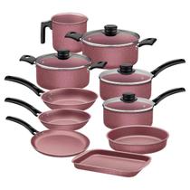 Jogo de Panelas Turim 10 Peças Rosa