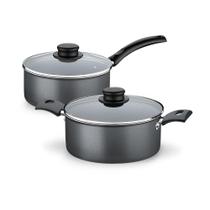 Jogo de Panelas Turim 2 Peças Alumínio Antiaderente PTC1 e PTC3 Chumbo - Tramontina Jogo de Panelas Turim 2 Peças Alumínio Antiaderente PTC1 e PTC3 Chumbo - Tramontina
