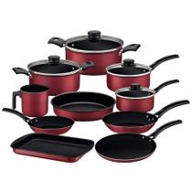 Jogo de Panelas Turim com 10 Peças em Alumínio Antiaderente Starflon Max Vermelho - Tramontina