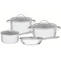 Jogo de Panelas Una Aço Inox e Tampas de Vidro de Indução 4 Peças - Tramontina 65280/310 Jogo de Panelas Una Aço Inox e Tampas de Vidro de Indução 4 Peças - Tramontina 65280/310