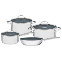 Jogo de Panelas Una Ceramic Aço Inox e Cerâmica de Indução 4 Peças - Tramontina 65280/316