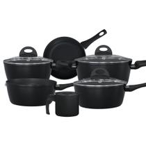 Jogo de panelas Up Home Ouro Preto em alumínio com 6 peças- UD292