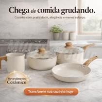 Jogo de Panelas Vanilla de Alumínio com Revestimento Cerâmico e Cabo de Baquelite - 4 Peças Jogo de Panelas Vanilla de Alumínio com Revestimento Cerâmico e Cabo de Baquelite - 4 Peças