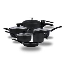 Jogo de Panelas Variadas 6 peças + Omeleteira Preto