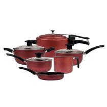 Jogo de Panelas Variadas 6 peças + Omeleteira Vinho