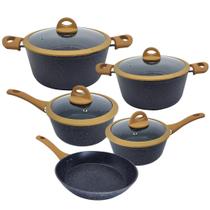 Jogo De Panelas Viena Black Cerâmica Indução Casambiente 5 Peças
