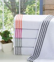 Jogo de Pano de Prato Listrado Milano Kit 10 Peças Guardanapo Sacaria 100% Algodão Cores Sortidas