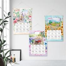 Jogo de Panos de Copa Havana Calendário 2026 Estampa B - 3 Peças - Döhler