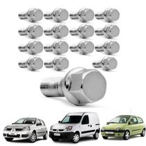 Jogo De Parafuso De Roda Cromado Renault Clio Scenic Megane Kangoo 16 Unidades - Isofix