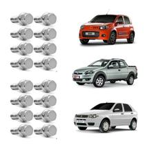 Jogo De Parafusos Cromado Roda Fiat Uno Fire,mile,way C/16 Jogo De Parafusos Cromado Roda Fiat Uno Fire,mile,way C/16