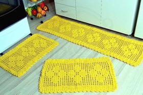 Jogo de Passadeira em Crochê Basic - Amarelo Jogo de Passadeira em Crochê Basic - Amarelo