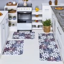 Jogo de Passadeira + Tapete 3 pç Cozinha Corredor Quarto Sala Malha Frufru Estampada Jogo de Passadeira + Tapete 3 pç Cozinha Corredor Quarto Sala Malha Frufru Estampada