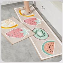 Jogo De Passadeira Tapete De Cozinha 2 Peças Antiderrapante