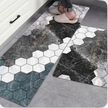 Jogo De Passadeira Tapete De Cozinha 2 Peças Antiderrapante