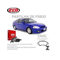 Jogo de pastilhas de freio, civic iv v, fit lx, 1.3i 1.4 1.4i 1.5i lx 16v, 1993 em diante eco1367