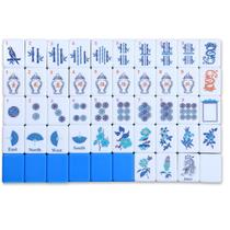 Jogo de peças de Mahjong Arrowbash 160 peças em melamina, verso azul Jogo de peças de Mahjong Arrowbash 160 peças em melamina, verso azul