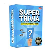 Jogo de perguntas e respostas The World Game Super Trivia para adultos com 1200 Q