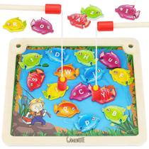 Jogo de pesca magnética GAMENOTE ABC Alphabet para crianças