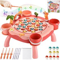 Jogo de pesca magnética Jovarous com 45 peixes, 8 pólos para crianças de 3 a 8 anos