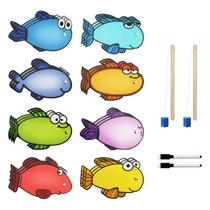 Jogo de pesca magnético HOOJOJO com 24 peixes apagáveis a seco e 2 postes Jogo de pesca magnético HOOJOJO com 24 peixes apagáveis a seco e 2 postes