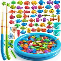 Jogo de pesca TEMI Magnet para crianças de 4 a 8 anos com piscina e peixes Jogo de pesca TEMI Magnet para crianças de 4 a 8 anos com piscina e peixes