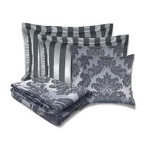 Jogo de peseira xale para cama com 2 capas de almofada e 2 porta travesseiros