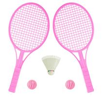 Jogo De Peteca Com 2 Raquetes 2 Bolas Peteca Brinquedo Infantil Rosa