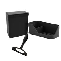 Jogo De Pia Kit Lixeira Cozinha 3 Pçs Compacta Rodinho