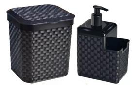 Jogo de pia organizador cozinha porta detergente e lixeira