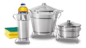 Jogo de Pia Porta Detergente Sabão Lixeira Sortida Renar Jogo de Pia Porta Detergente Sabão Lixeira Sortida Renar