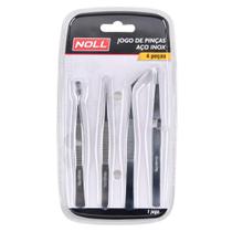 Jogo de Pinças de Inox Com 4 Peças (630,0001) - Noll