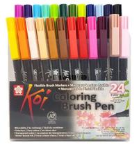 Jogo De Pincel Brush Pen Com 24 Cores Koi - Sakura Lettering
