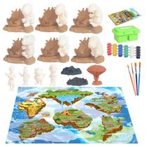 Jogo de pintura de graffiti 3d de dinossauro pintado diy 56 peças conjunto de brinquedos infantis Jogo de pintura de graffiti 3d de dinossauro pintado diy 56 peças conjunto de brinquedos infantis