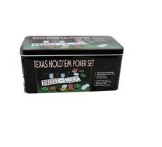 Jogo de Poker 2 Cartas Baralho 200 Fichas Tolha 87cm