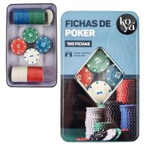 Jogo de Poker C/ 100 Fichas em Plástico - Koya Jogo de Poker C/ 100 Fichas em Plástico - Koya