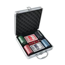 Jogo de poker com maleta 100 fichas numeradas 2 baralhos