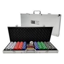 Jogo De Poker Kit Completo Com Maleta 500 Fichas Coloridas 2 Baralhos - Luatek