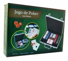 Jogo de Poker Maleta Alumínio 200 Fichas 2 Baralhos 5 Dados