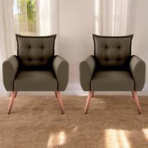 Jogo de Poltronas Decorativas Emma Suede Cappuccino Jogo de Poltronas Decorativas Emma Suede Cappuccino