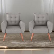 Jogo de Poltronas Decorativas Park Linho Chumbo